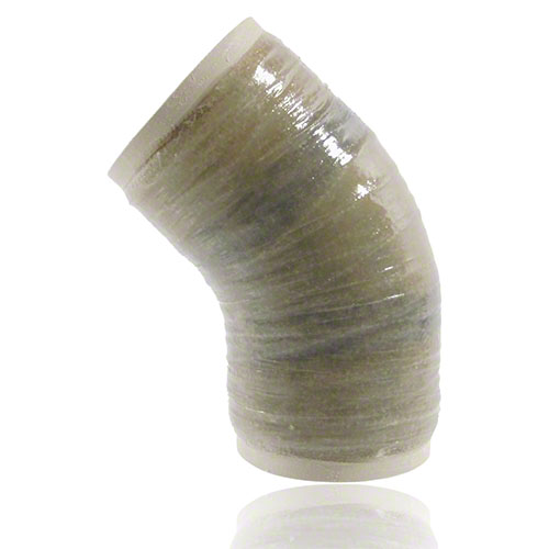 UP-GF-PVCU Bogen 45&deg; DIN 16 966, Form E2, Rohrtyp B, Liner PVCU, mit Laminatende, PN 10