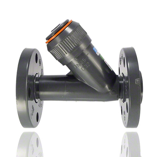 PVC-U R&uuml;ckschlagventil, Losflansch, FPM