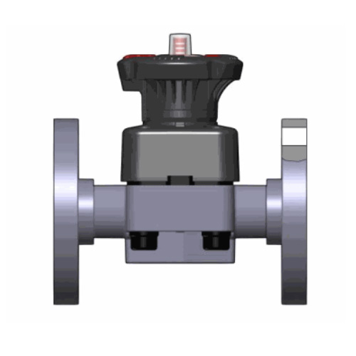 PVC U Membranventil DK DIALOCK&reg;, Festflansch, PTFE Ausf&uuml;hrung