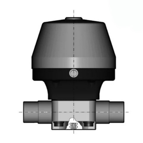 PVDF 2/2-Wege-Membranventil, Ausf&uuml;hrung Schwei&szlig;stutzen, NC, FKM, Typ 485