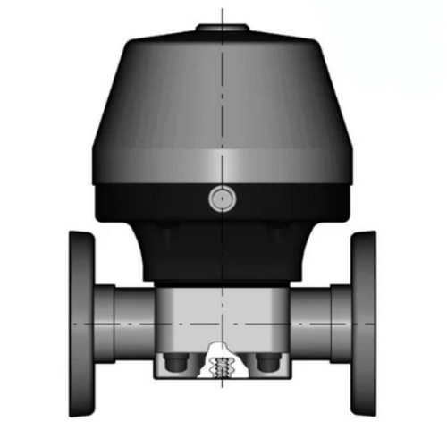 PP 2/2-Wege-Membranventil, Flanschausf&uuml;hrung,NC, PTFE/EPDM, Typ 485