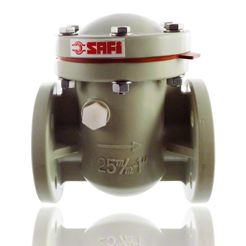 R&uuml;ckschlagklappe PP-H, DN 20 - DN 200, DIN-Flansche, FPM