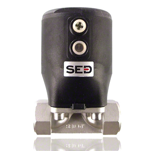 2/2-Wege-Edelstahl-Membranventil, Funktion DA, Steuerluftanschluss 90&deg; zum Durchfluss