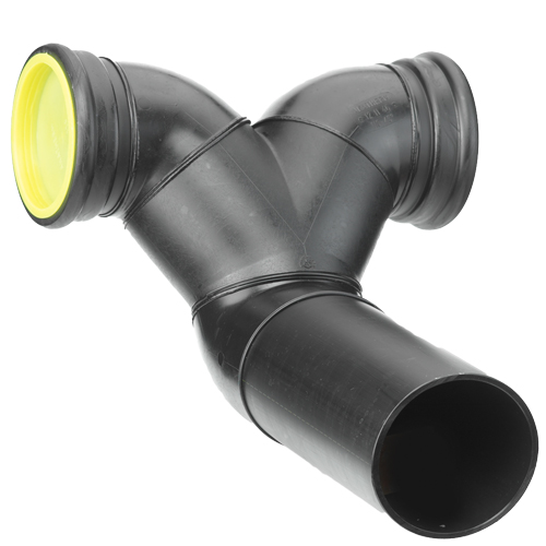 PE Abfluss Wand-WC-Doppelbogen, waagerecht, geschwei&szlig;t