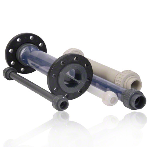 Statischer Mischer aus PE 100 mit Dosierstelle, Verschraubung mit Einlegeteil Stumpfschwei&szlig;anschluss