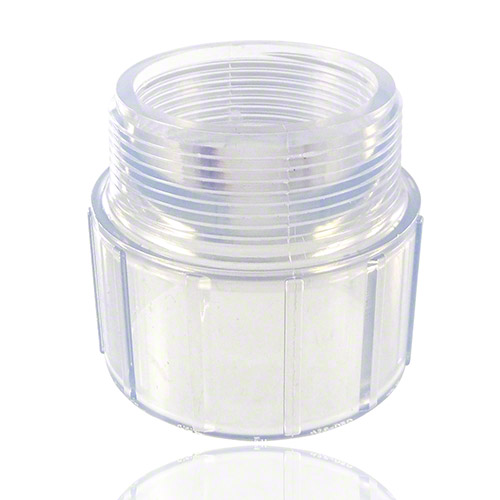 PVC U Transparent &Uuml;bergangsmuffennippel mit NPT Aussengewinde