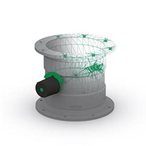 PP-el-s Absperrklappe, Drehknopf, 15&deg; Raster, Dichtung, beidseitig Flansch, elektrisch leitf&auml;hig